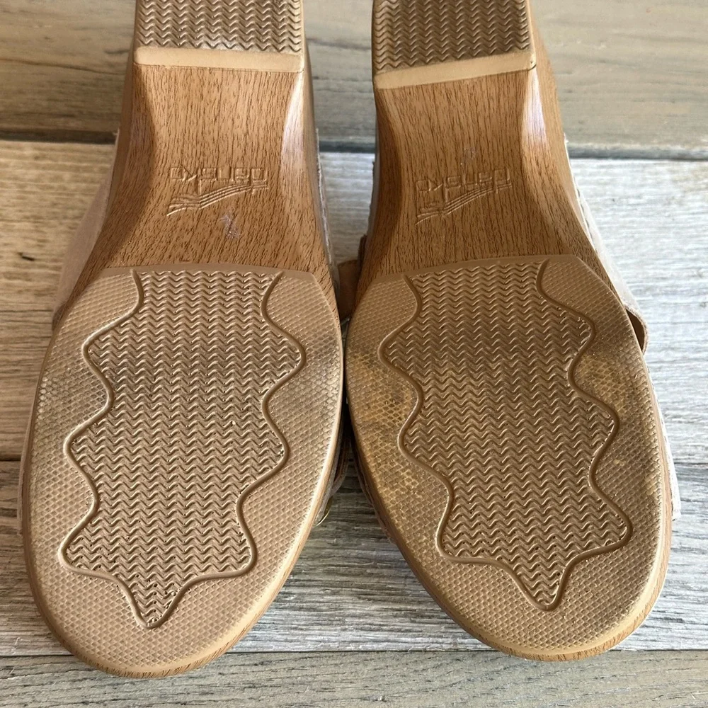 Dansko Sand Dollar Sophie Sandals Mules Comfort Platform Sz 37 - Picture 6 of 9